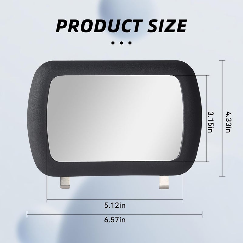 Tioollev Car Sun Visor Vanity Mirror, Clip-on Automotive Makeup Sun-Shading, Vehicle Sun Visor Cosmetic Vanity Mirror for Women Girls, Universal Interior Car Accessories (Black) (Black) - Image 2
